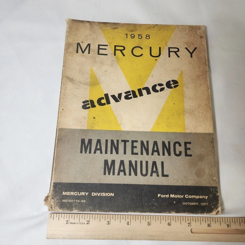 1958 Mercury Dealer Advance Maintenance Manual‎ ORIGIONAL